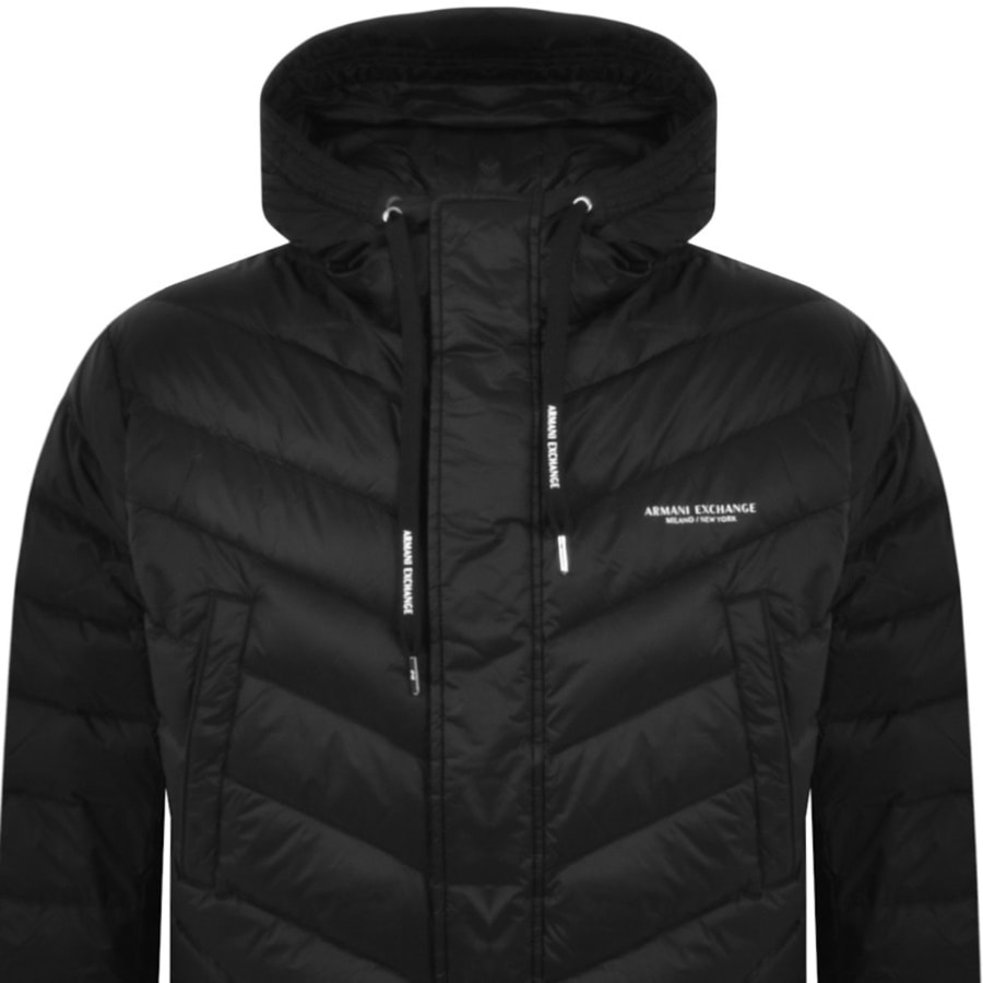 Armani exchange hooded down jacket black on sale